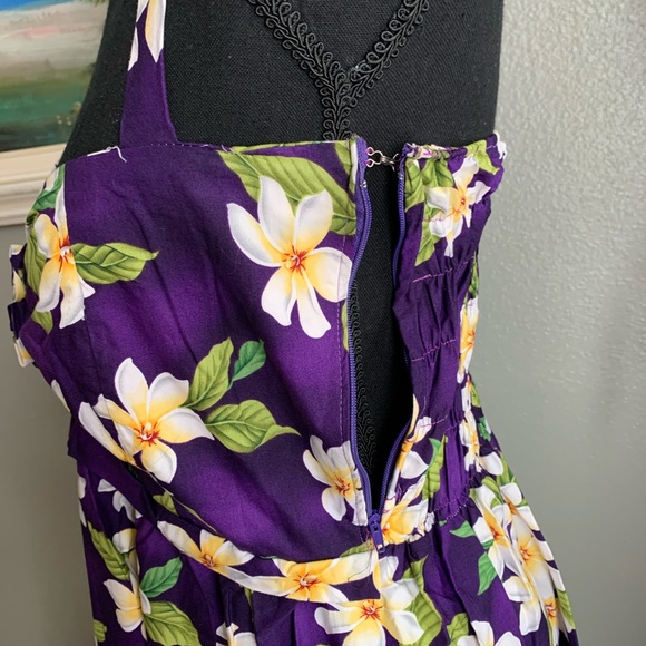 Purple Floral Backless Women’s Dress Size M - Picture 5 of 14